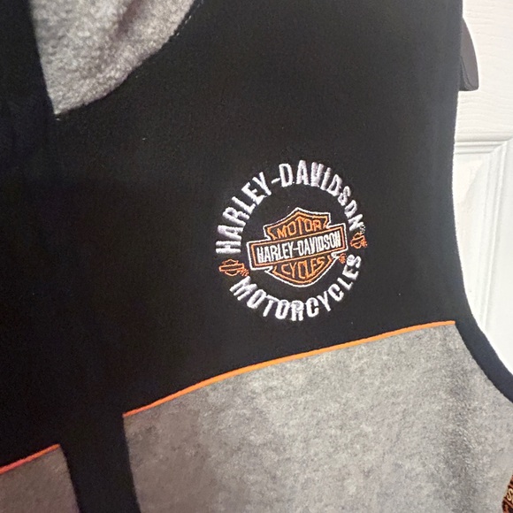 NWT Harley-Davidson gray and black fleece vest Teens 14-16 - Picture 8 of 10